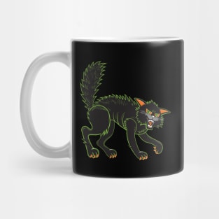 Halloween Black Cat Retro Mug